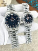 "Fancy Couple Pair Watch – Stylish Men & Women Wristwatch Set" - Image 2